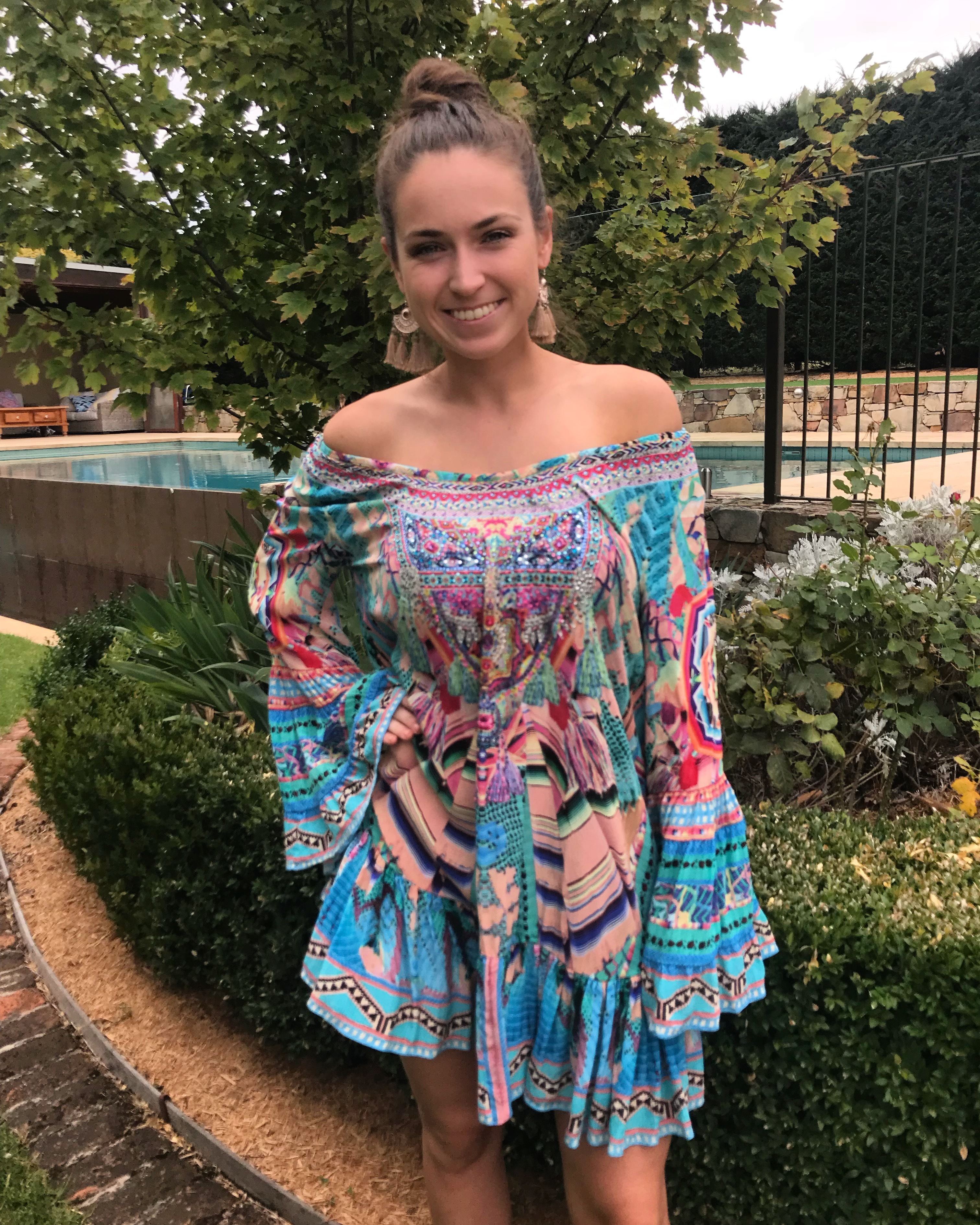 camilla off the shoulder dress