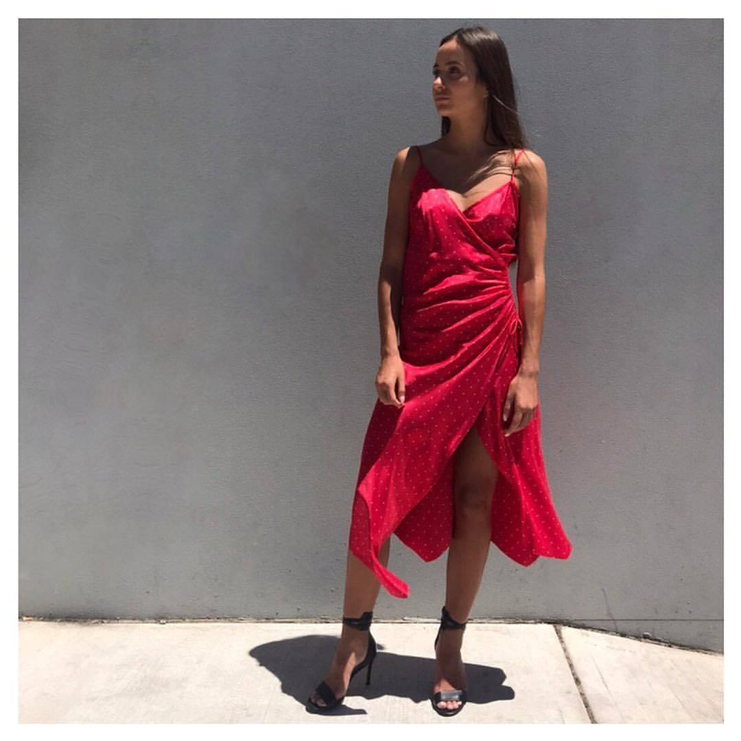 bec and bridge red dress