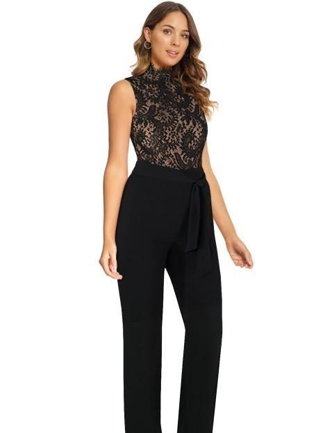 black lace pantsuit