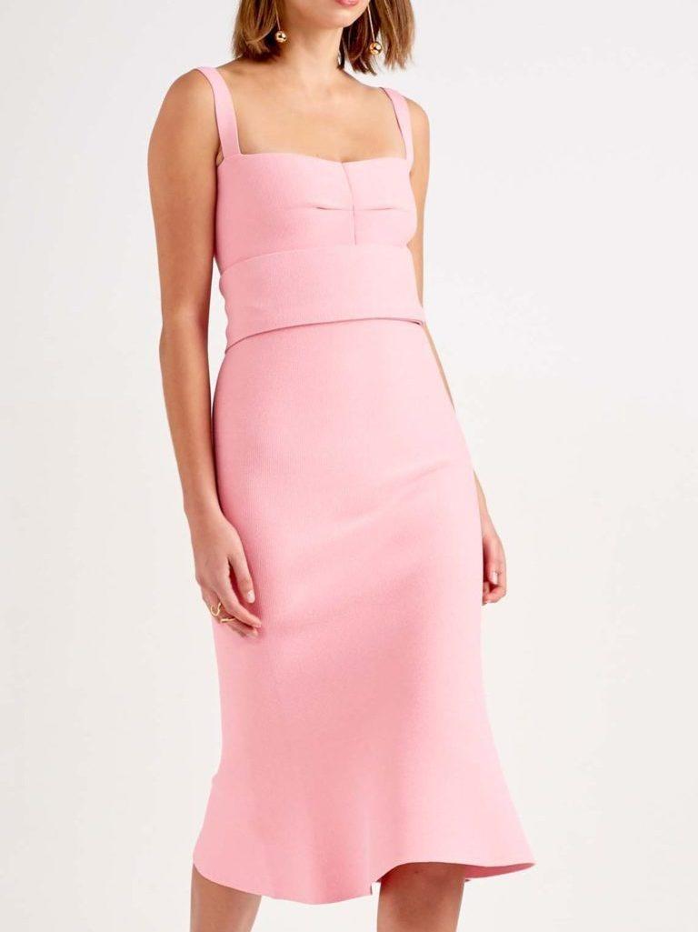 Scanlan Theodore Crepe Knit Dress Pink size 6 The Volte
