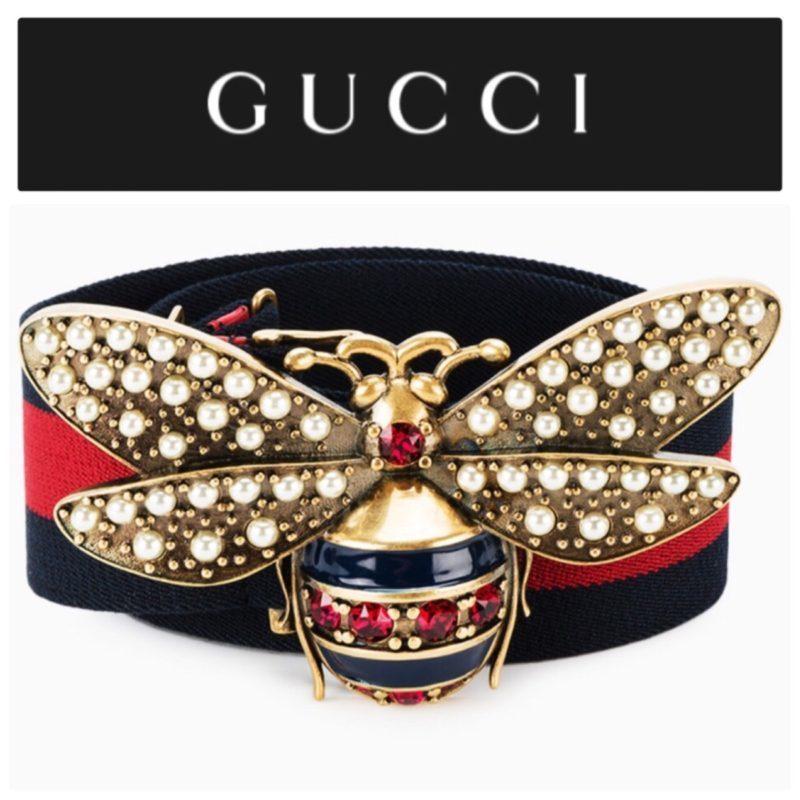 Gucci Crystal & Pearl Bee  Belt The Volte