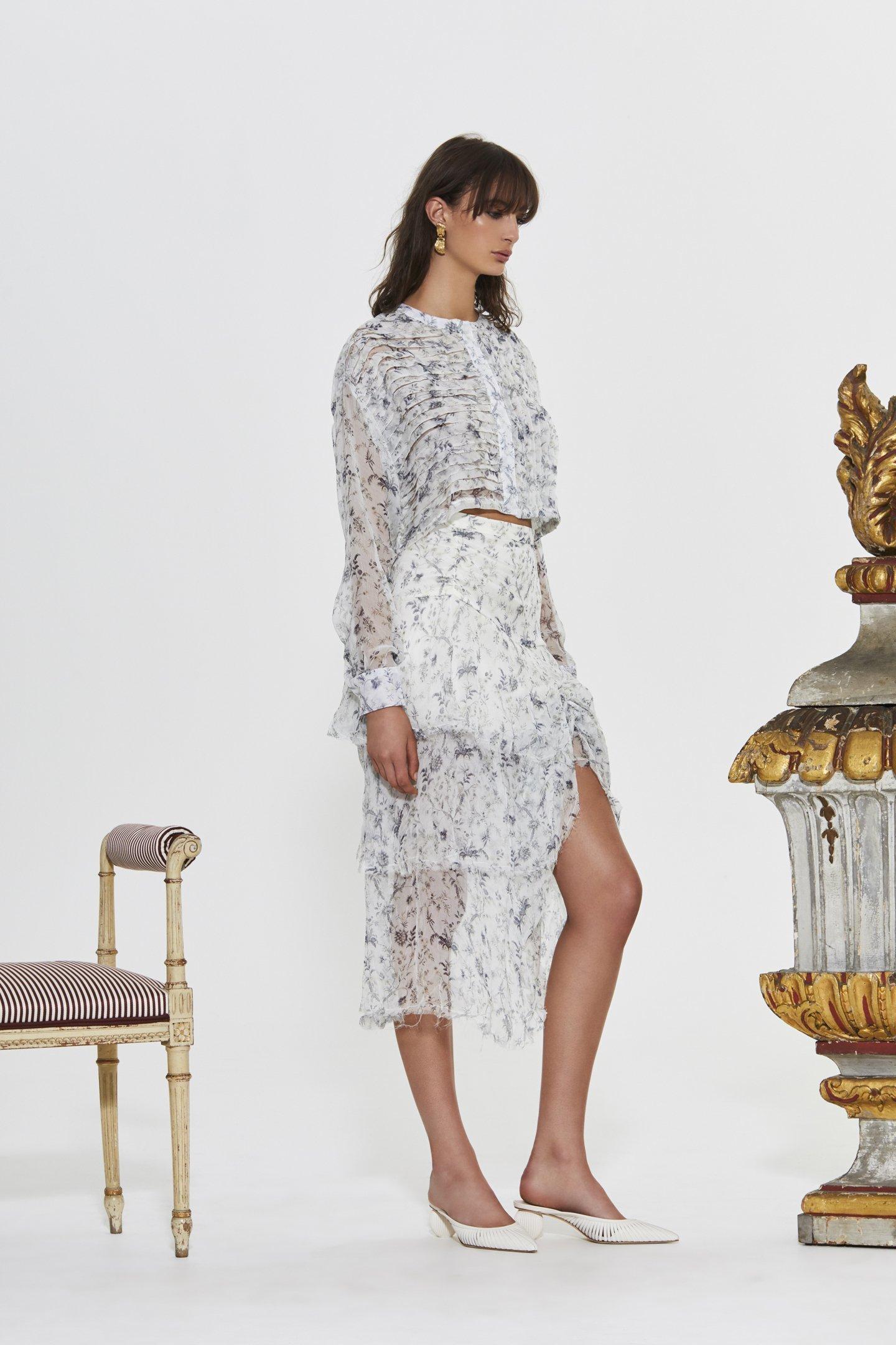 sir the label posey ruffle gown