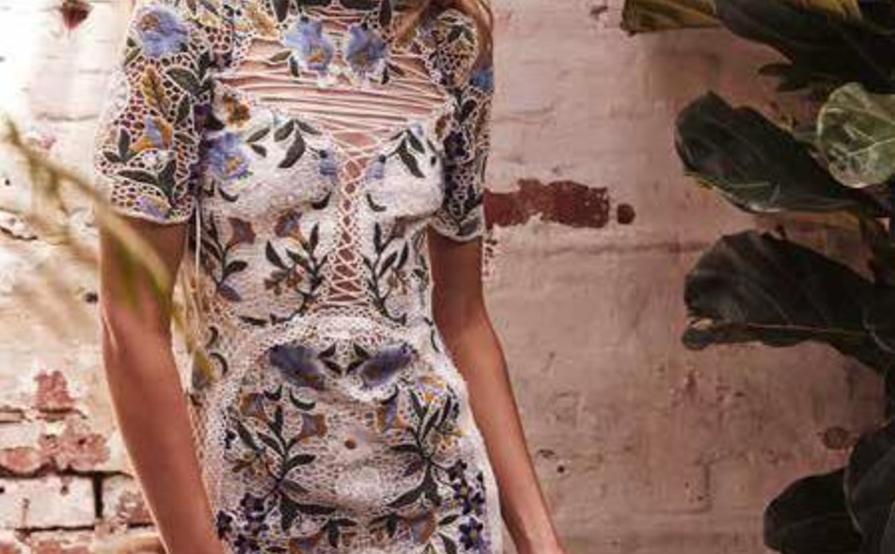 vasette lace midi dress