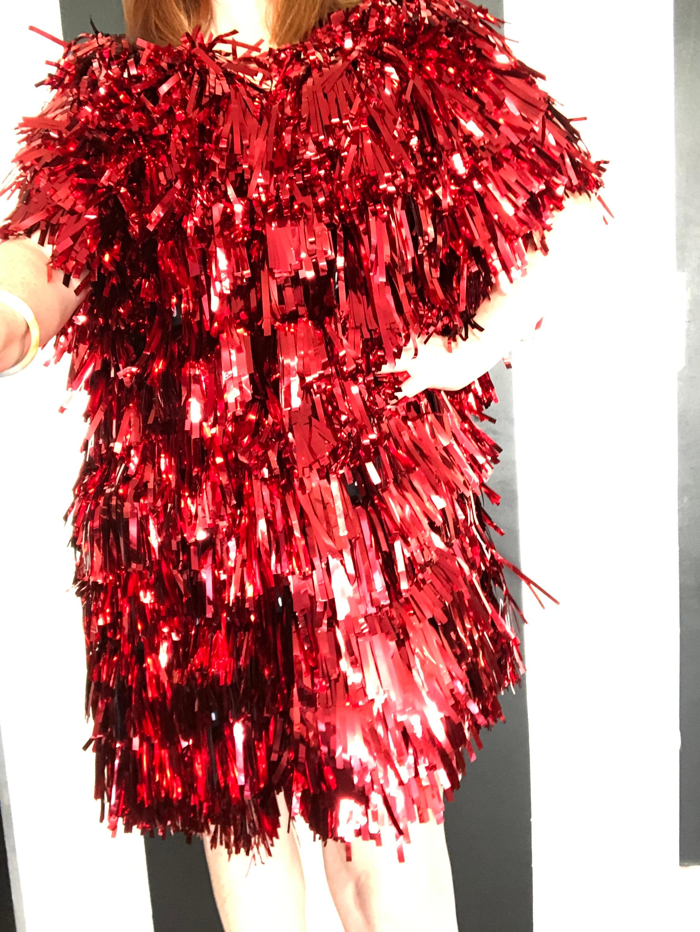 Rachel BURKE (imakestagram) Red Tinsel Dress One size The Volte