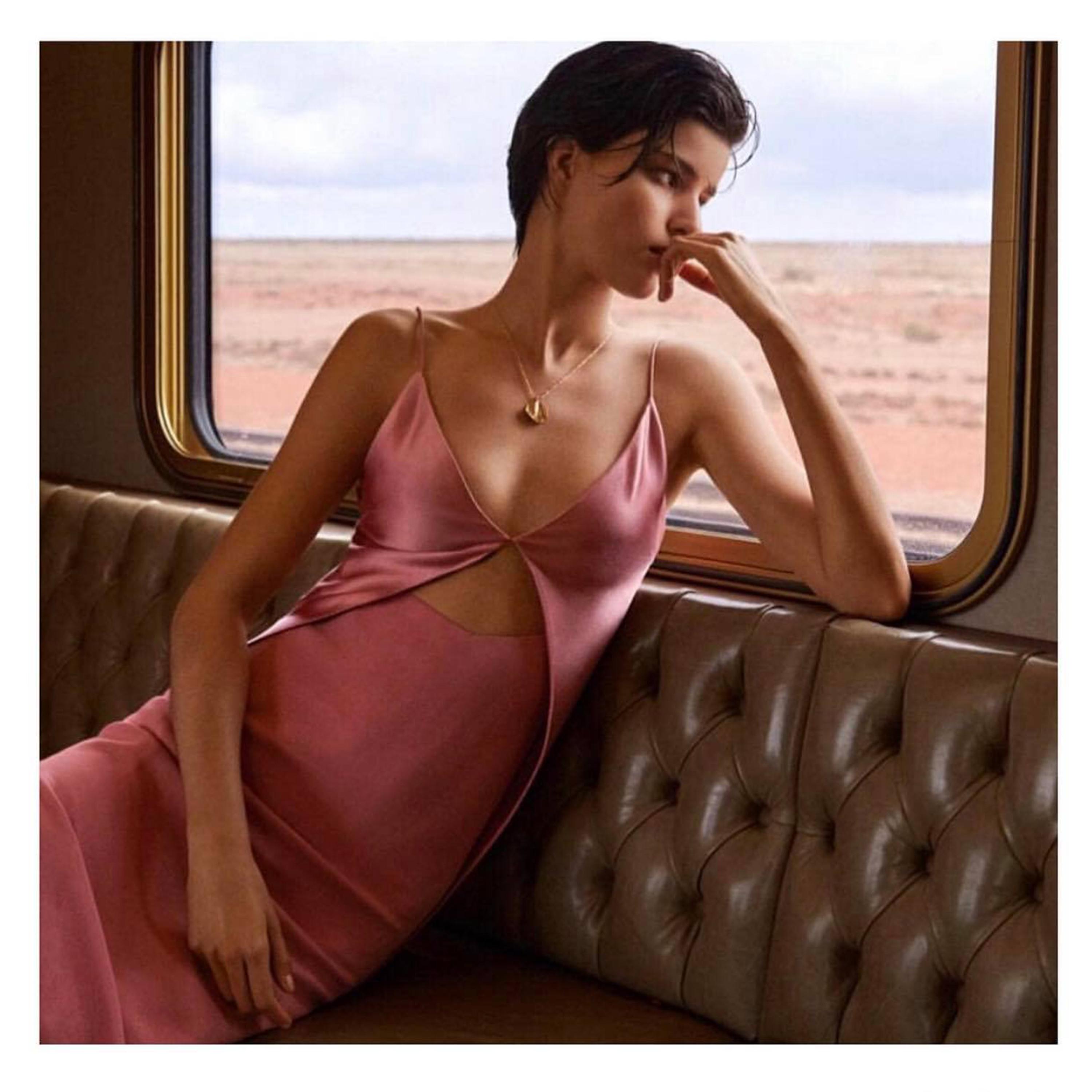 dion lee tessellate cami dress blush 