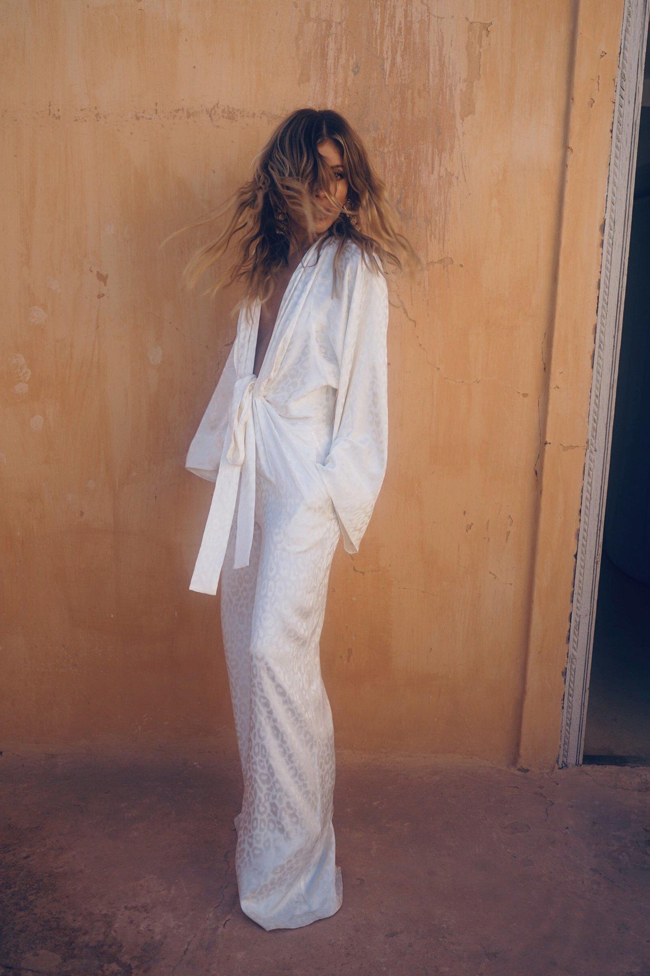 Rat and boa white jumpsuit Clearance