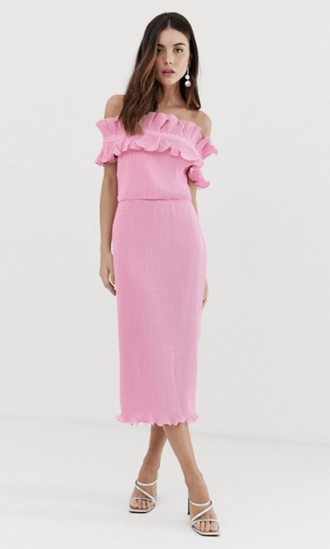 pink snakeskin wrap dress