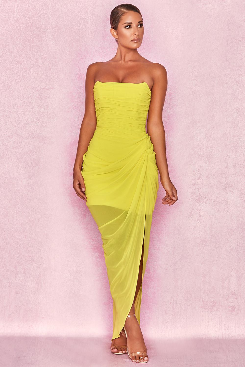 HOUSE OF CB Paloma Dress Yellow size 8 | The Volte