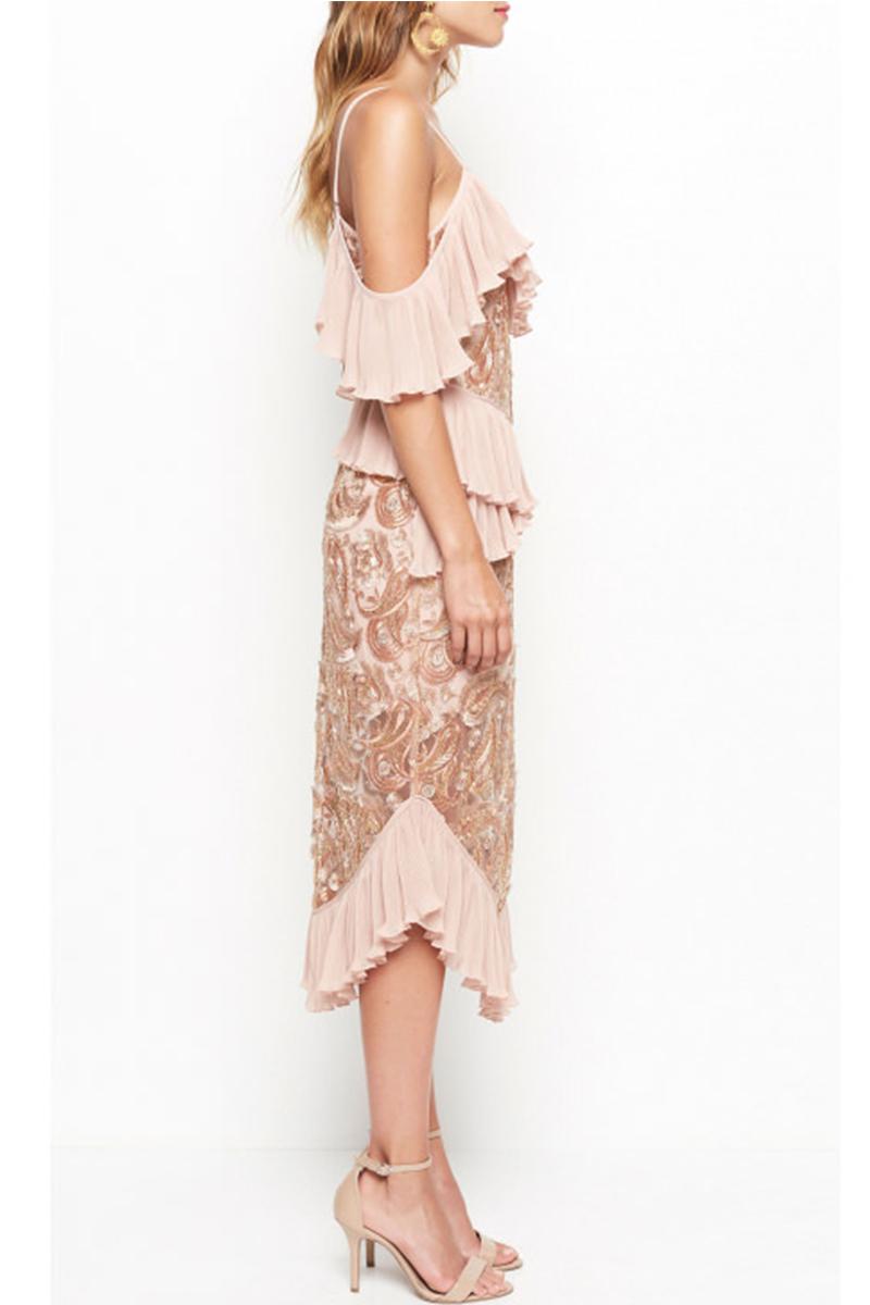 alice mccall rose gold dress