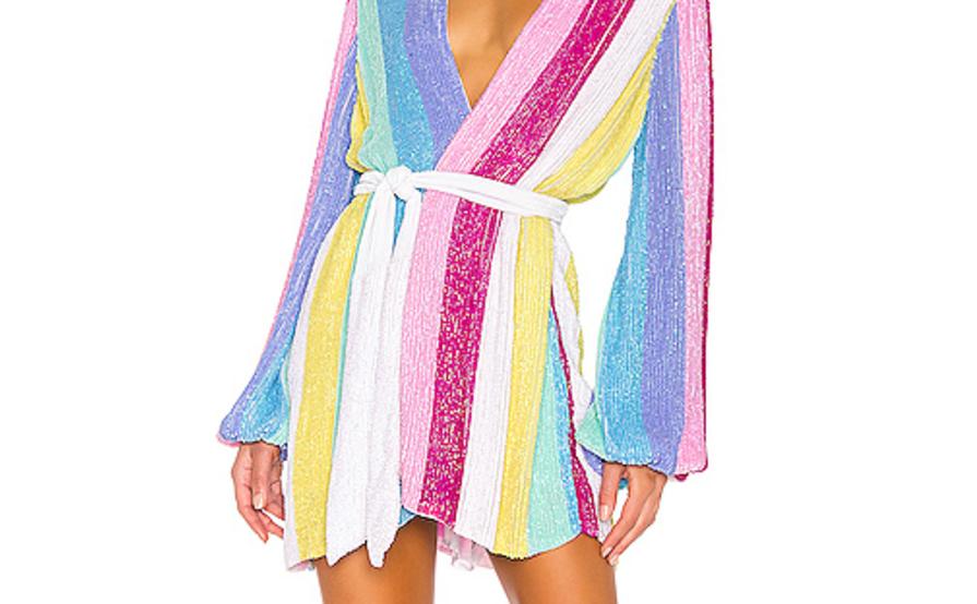 Retrofete Gabrielle Robe Dress in Unicorn Stripes size S Retrofete Gabrielle Robe Dress in Unicorn Stripes size S