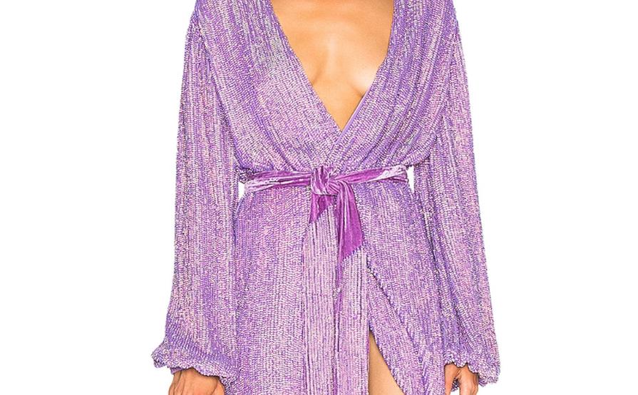 Retrofete Gabrielle purple robe dress size 10 The Volte