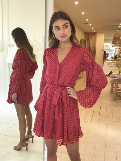 mlm este silk shirt dress