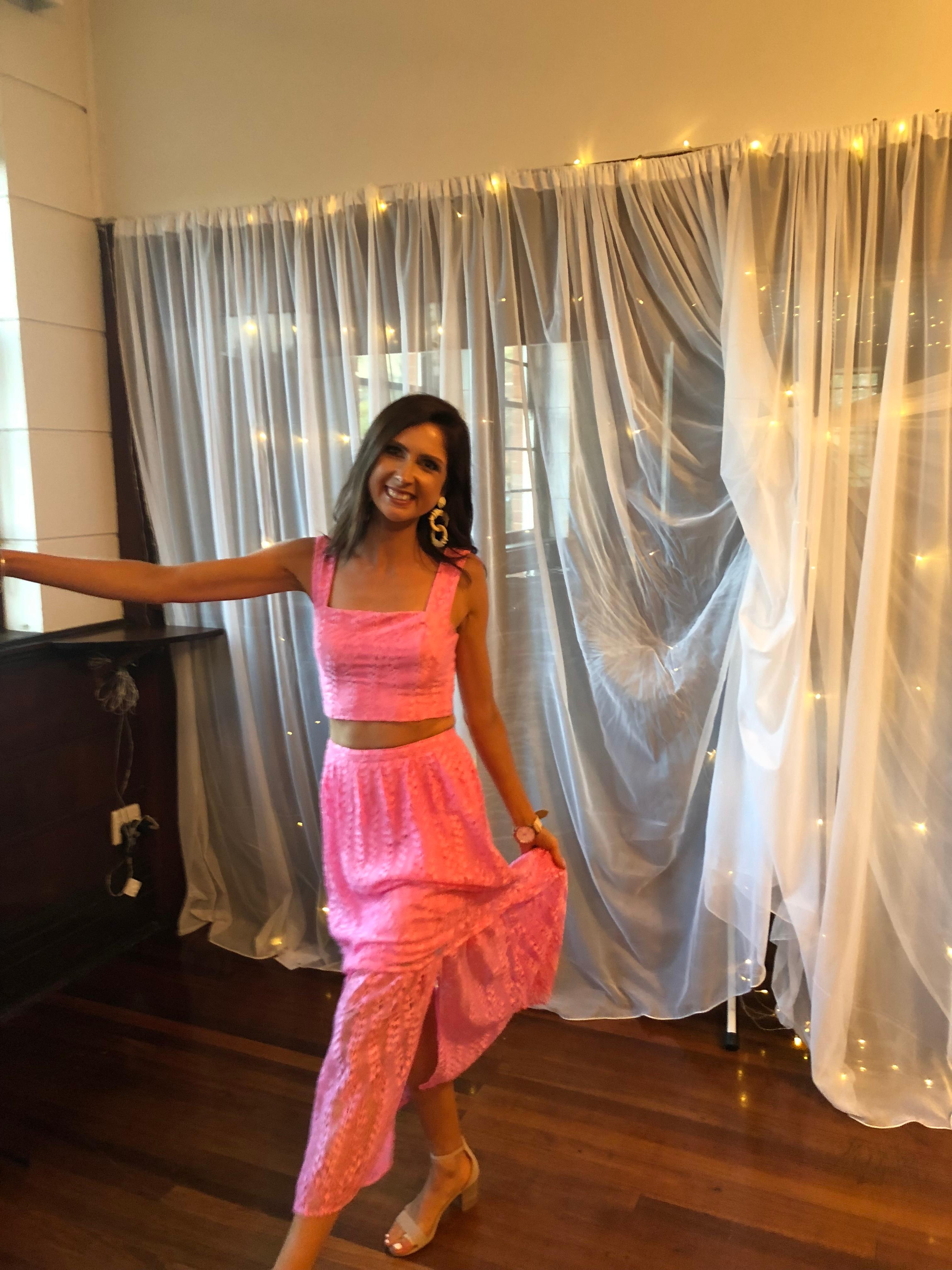 Pink Kookai set skirt and top size 6 The Volte