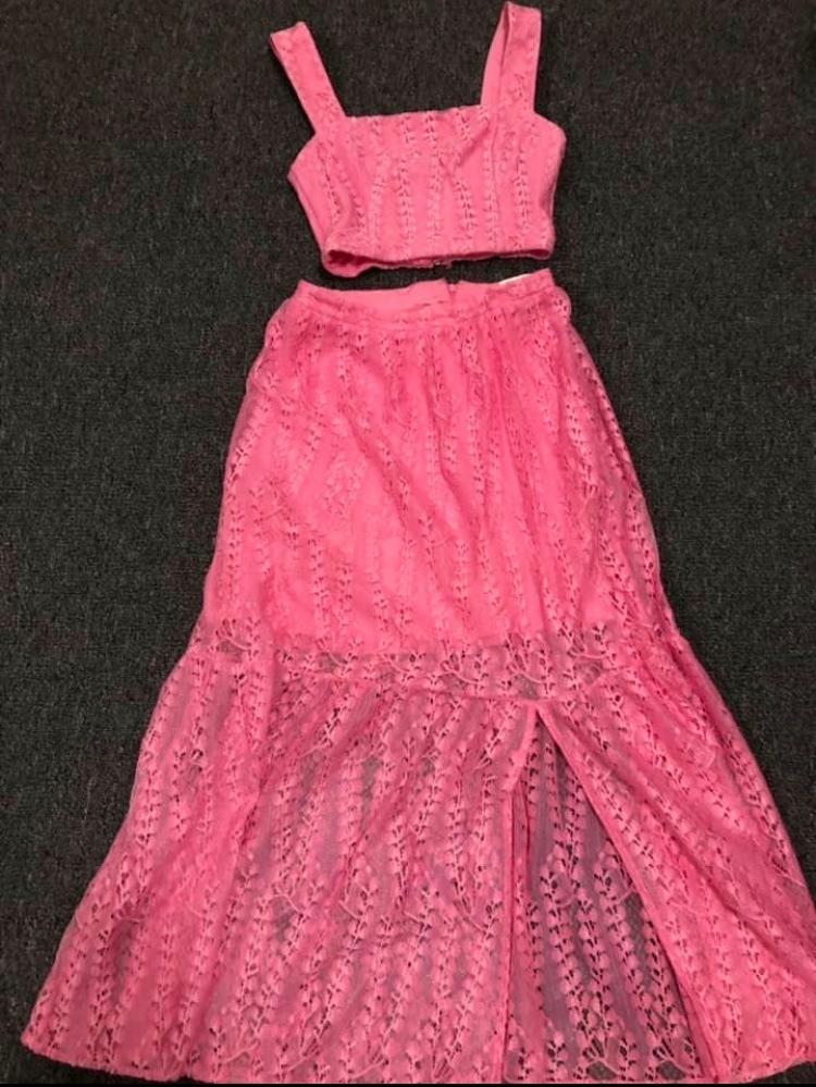 Pink Kookai set skirt and top size 6 The Volte