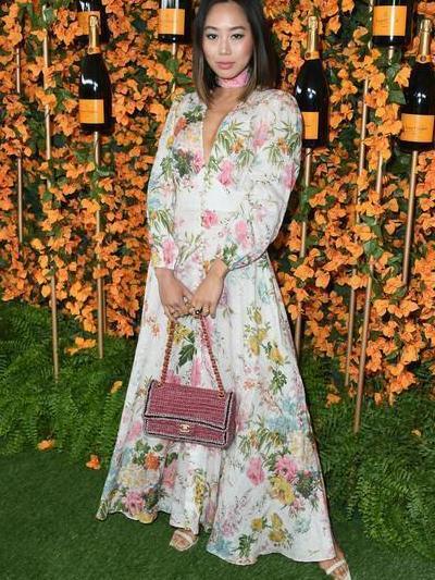 heathers plunge long dress