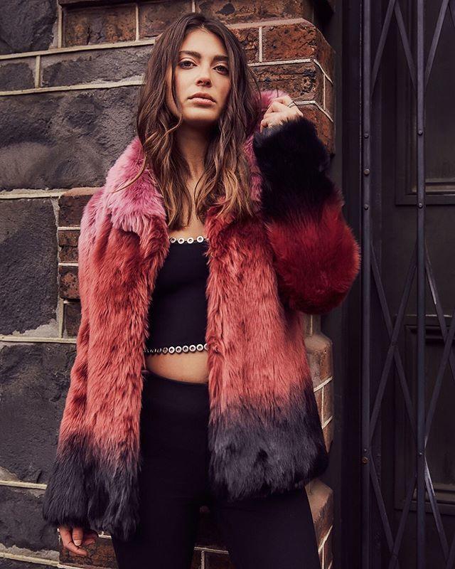 Unreal Fur Flaming Lips Faux Fur Coat size 6 The Volte