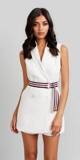 kookai white ribbon playsuit