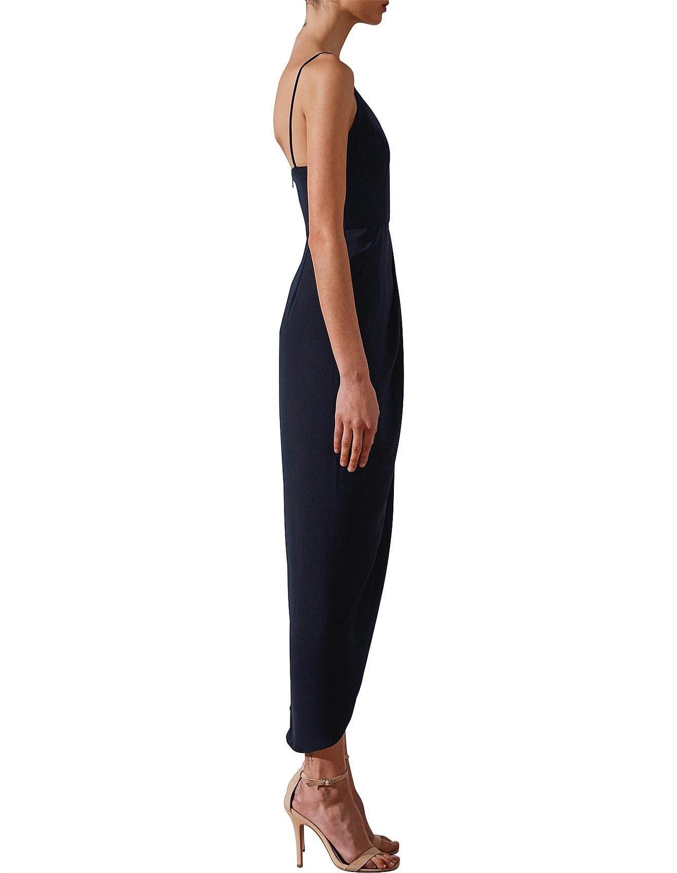 shona joy core cocktail draped dress Core Cocktail Dress  Navy