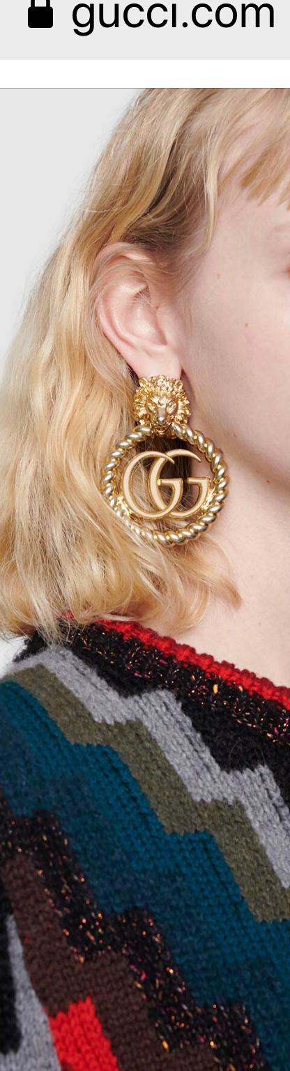 gucci lion earrings