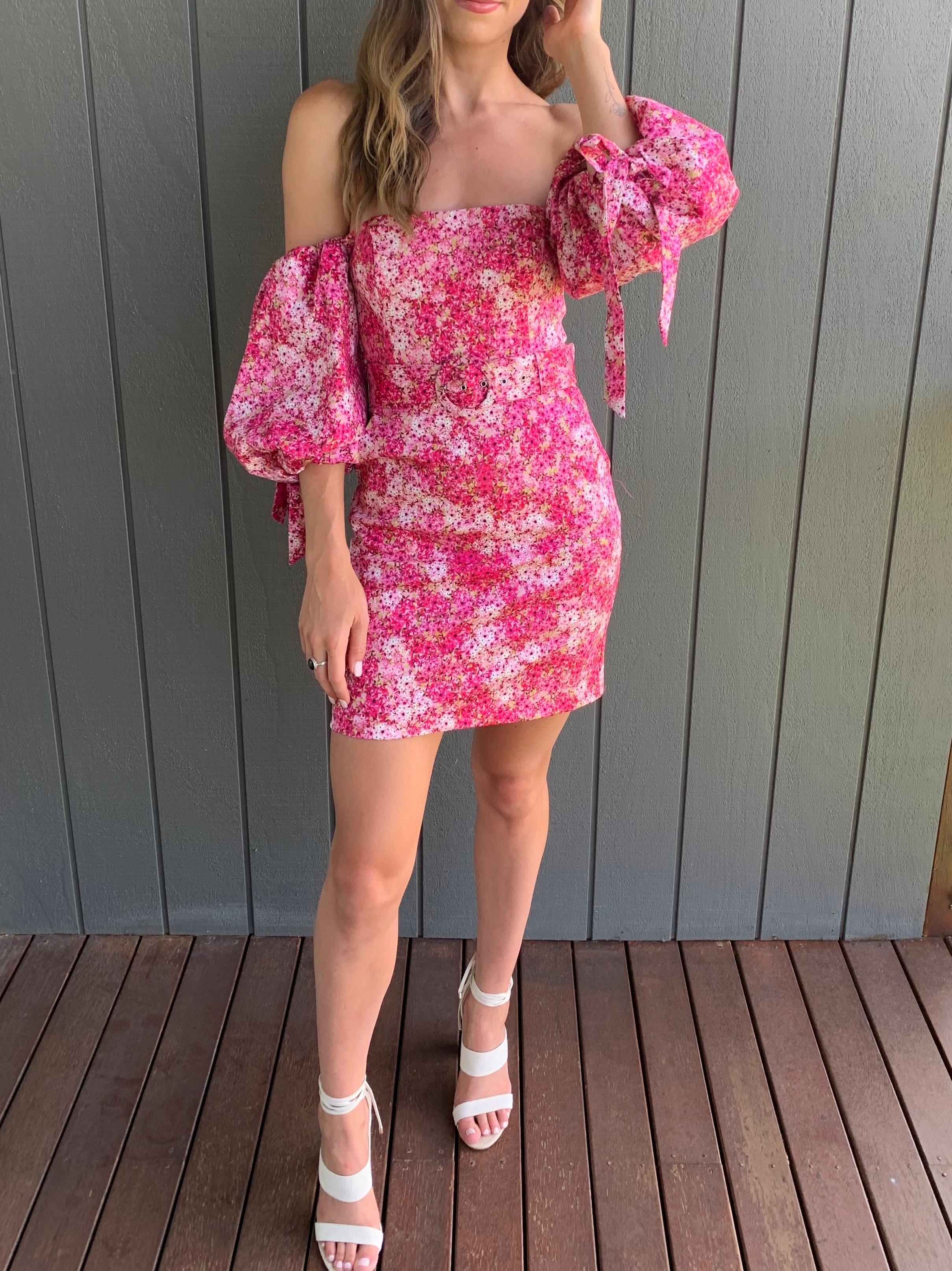 sheike blue floral dress
