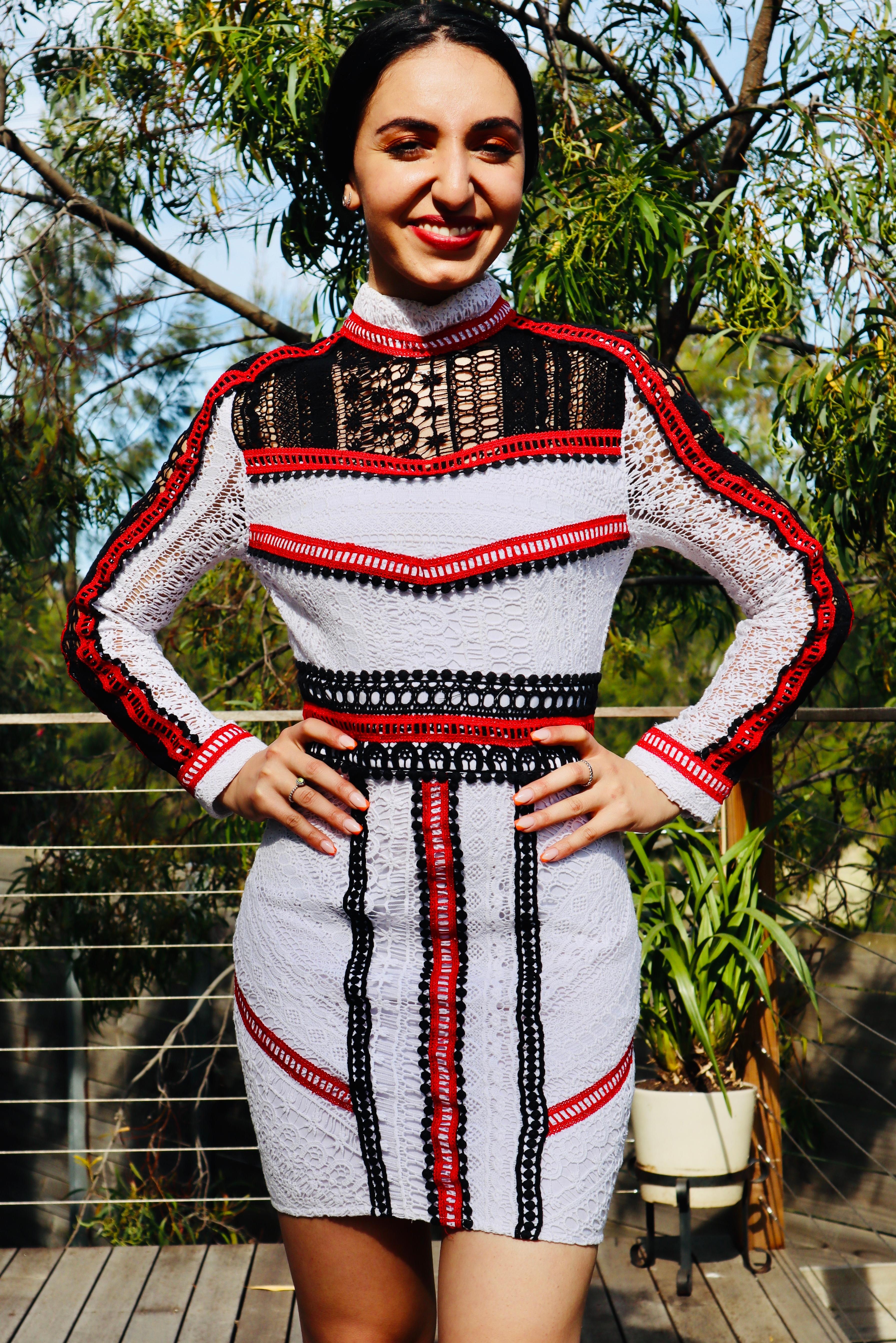 mossman white lace dress