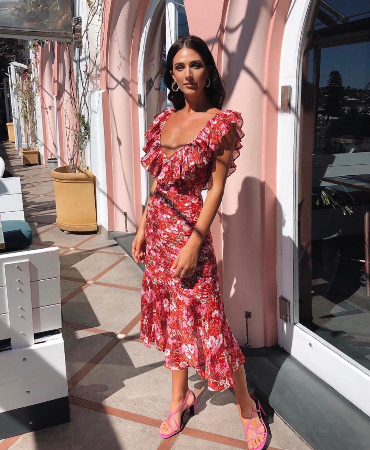 midi colourful dress