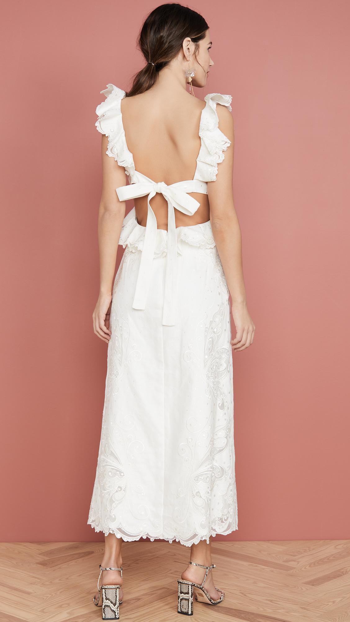 Zimmermann Super Eight Embroidered Dress White Size 8 The Volte