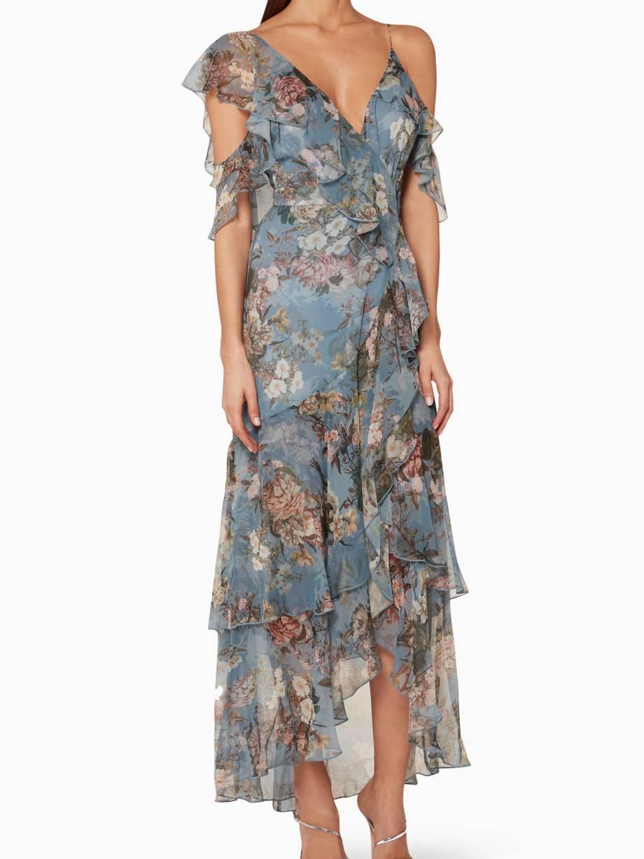 nicholas arielle floral wrap maxi dress