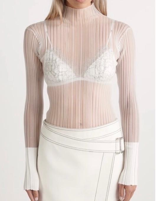 dion lee sheer knit top