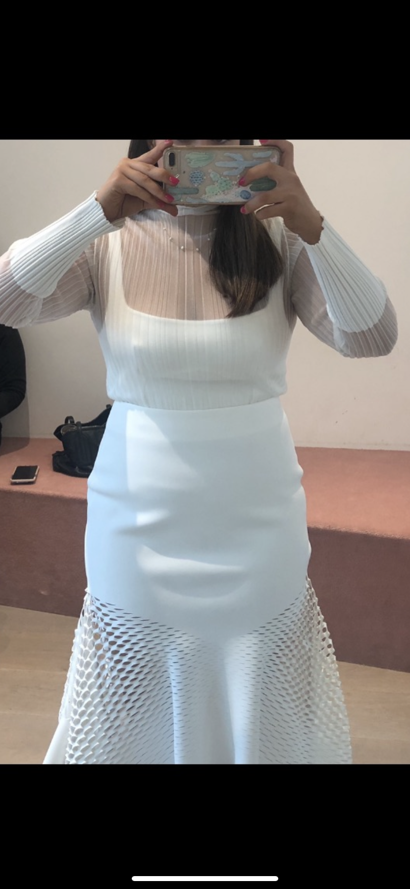 dion lee sheer knit top