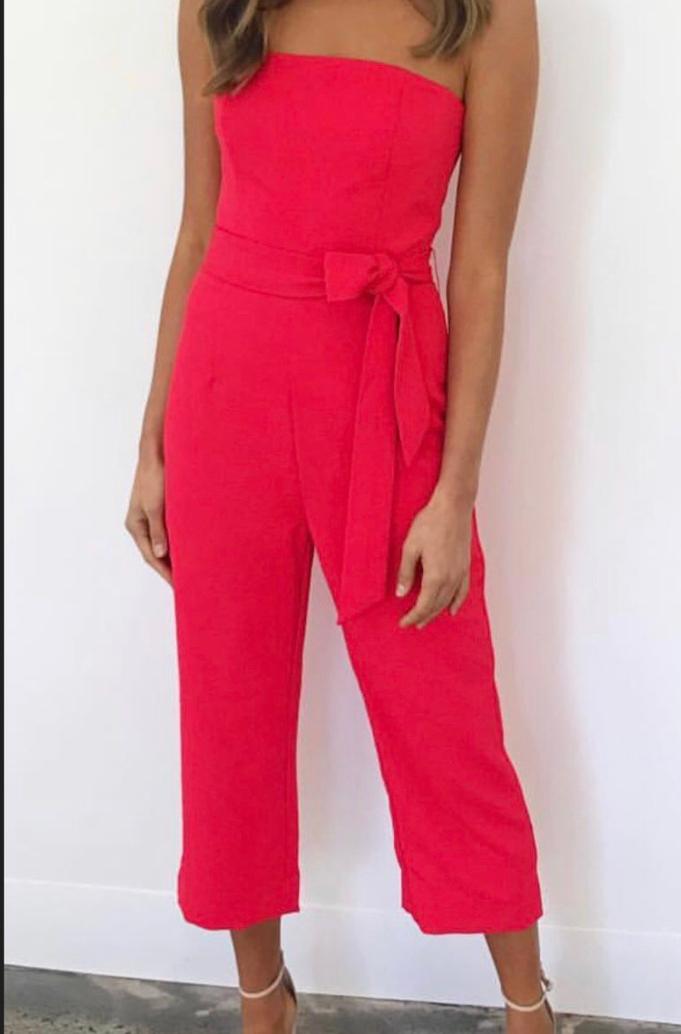 kookai oyster jumpsuit red