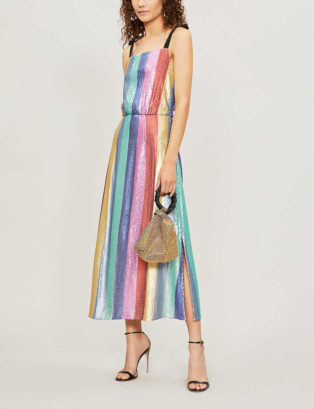 rixo rainbow sequin dress