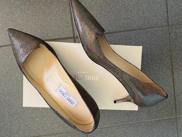 Jimmy Choo Croc Effect Dark Grey Shoes The Volte