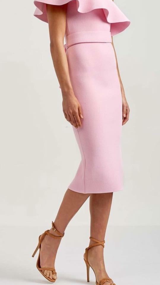 scanlan theodore crepe knit bralette dress pink Scanlan Theodore - Crepe Knit Bralette Dress Pink