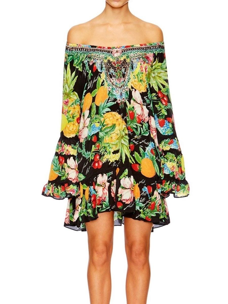 Camilla Call Me Carmen A Line Frill Dress Size 8 The Volte