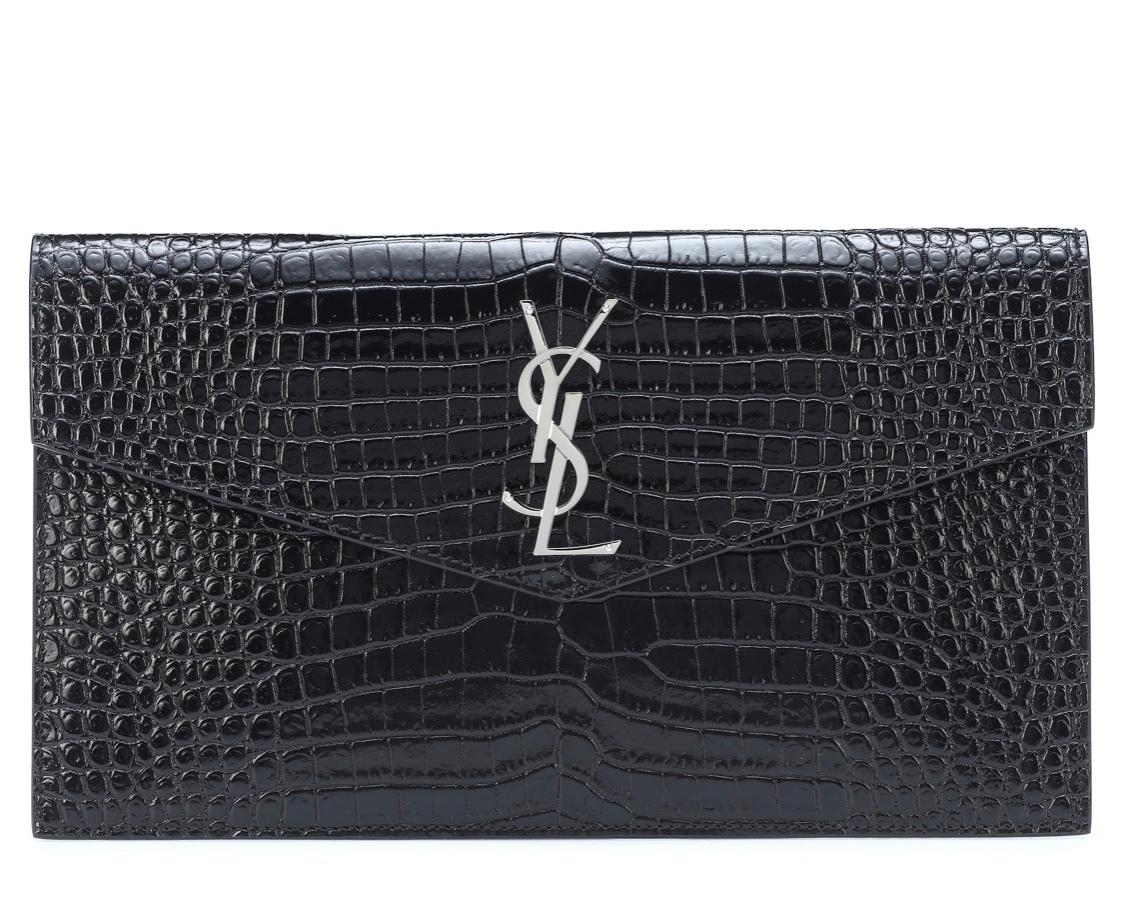 YSL CROC LEATHER CLUTCH BAG The Volte