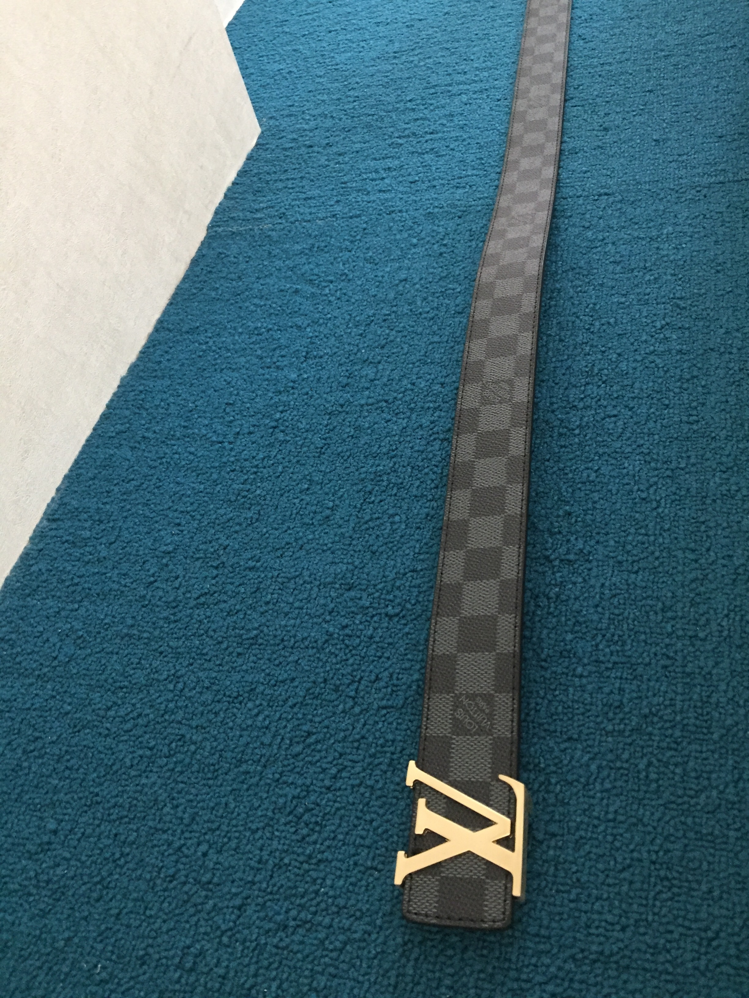 Louis Vuitton Black with Gold Buckle Belt 110 cm The Volte