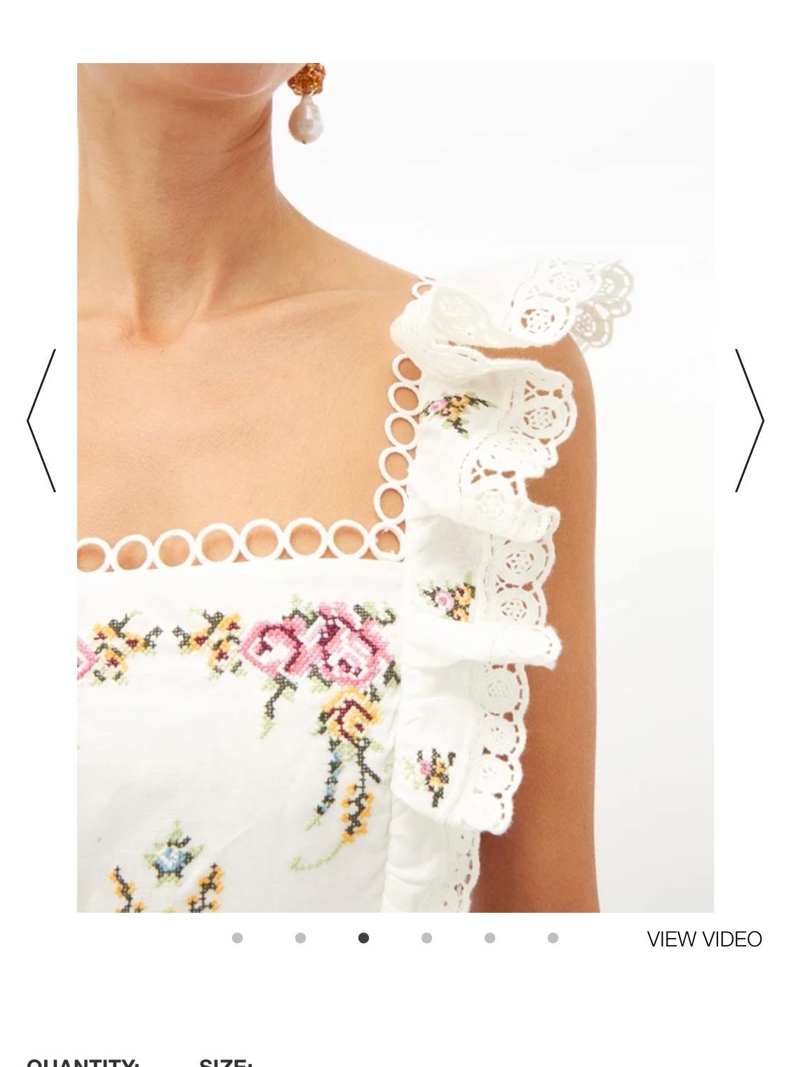 Zimmermann Allia Cross Stitch dress size 0 The Volte