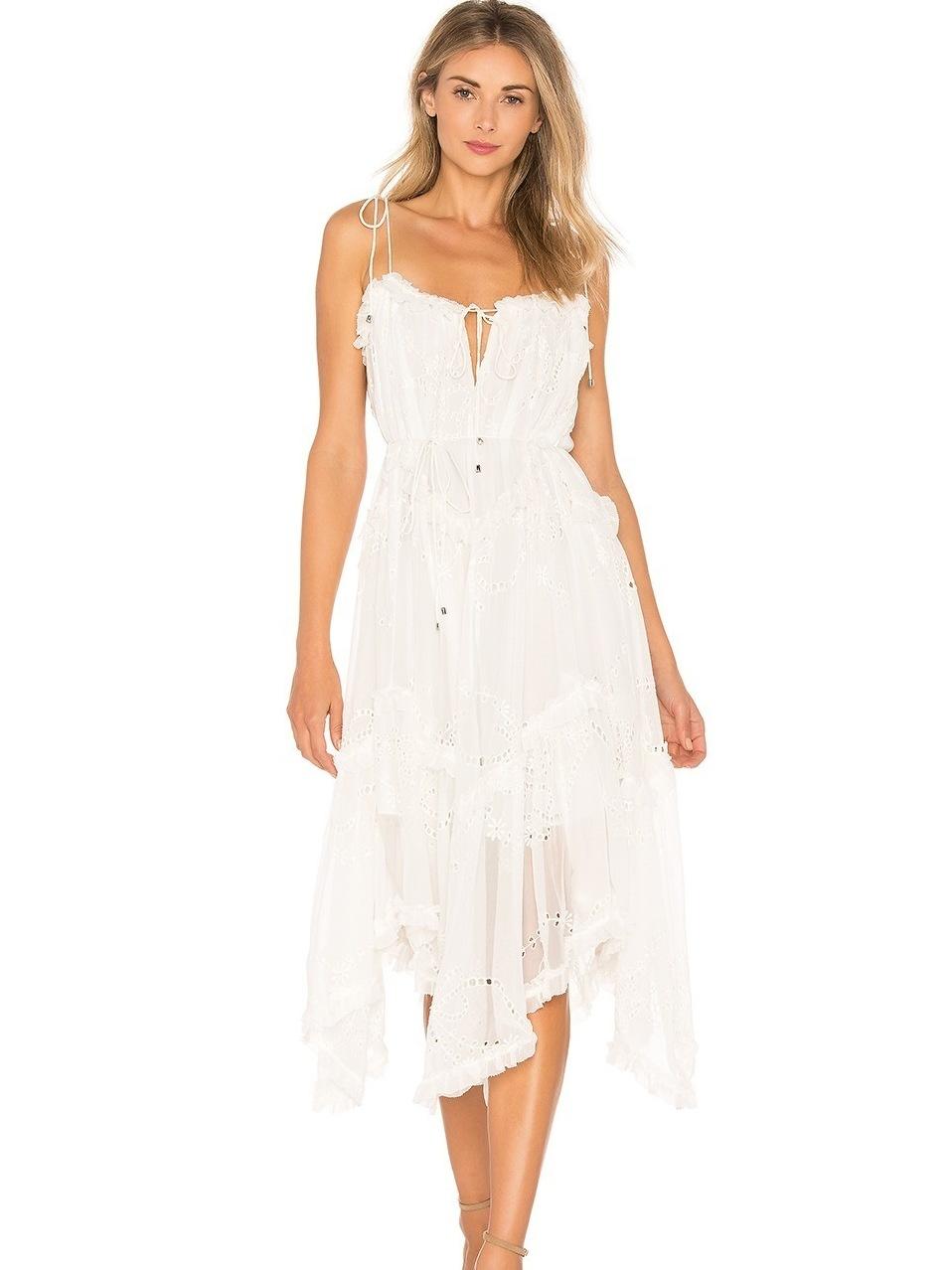 Zimmermann Prima Bow Floating Dress white size 6 The Volte