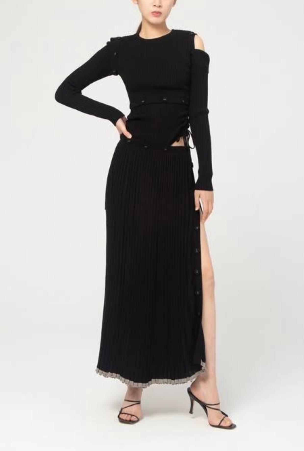 Christopher Esber Deconstruct Long Sleeve Knit Dress Black Size Medium christopher-esber-deconstruct-long-sleeve-knit-dress-black-size-medium