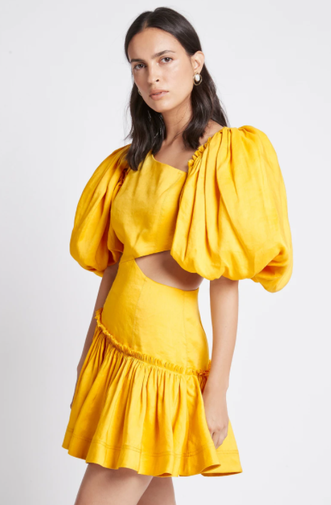 aje yellow mini dress