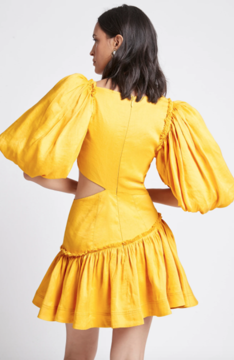 aje yellow mini dress