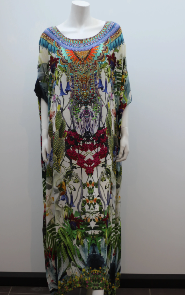 Camilla 'Exotic Hypnotic' Round Neck Kaftan The Volte
