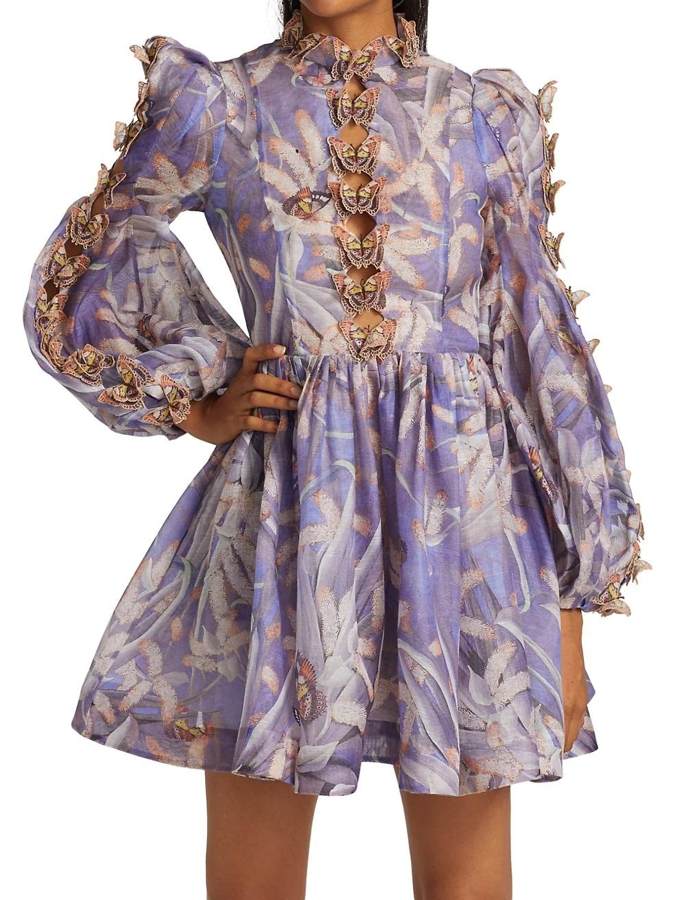 Zimmermann Wild Botanica Butterfly Mini Dress Size 10 | The Volte