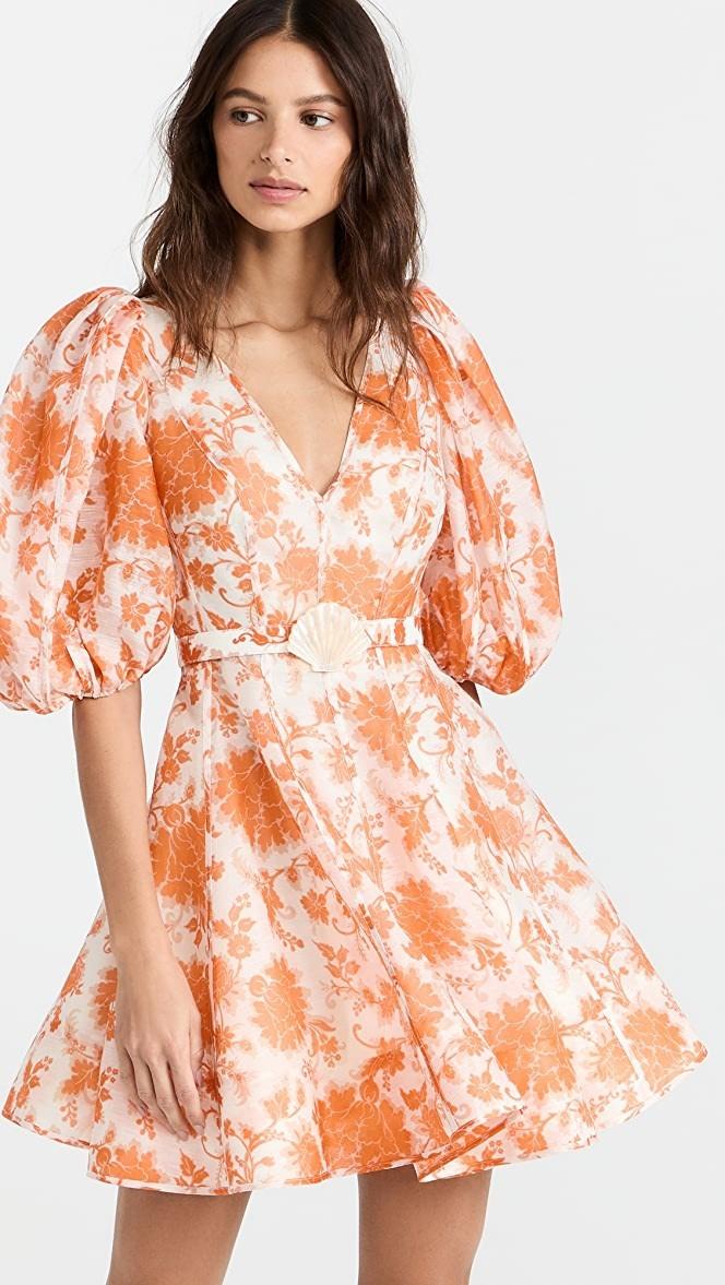 zimmermann postcard puff sleeve mini
