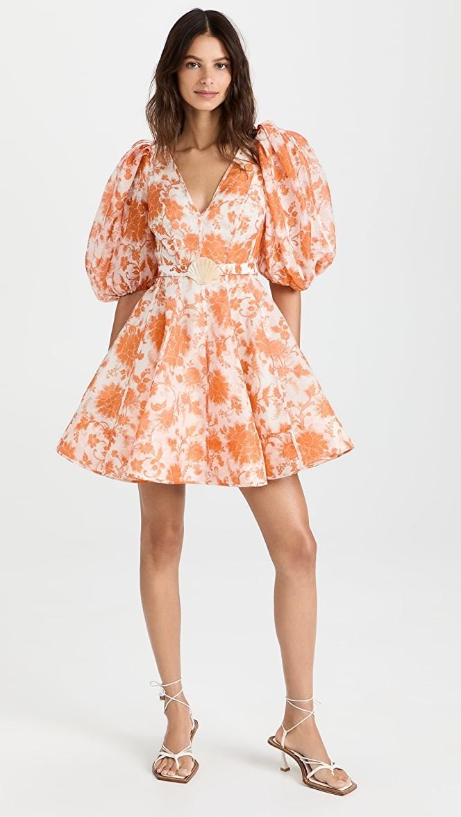 zimmermann postcard puff sleeve mini