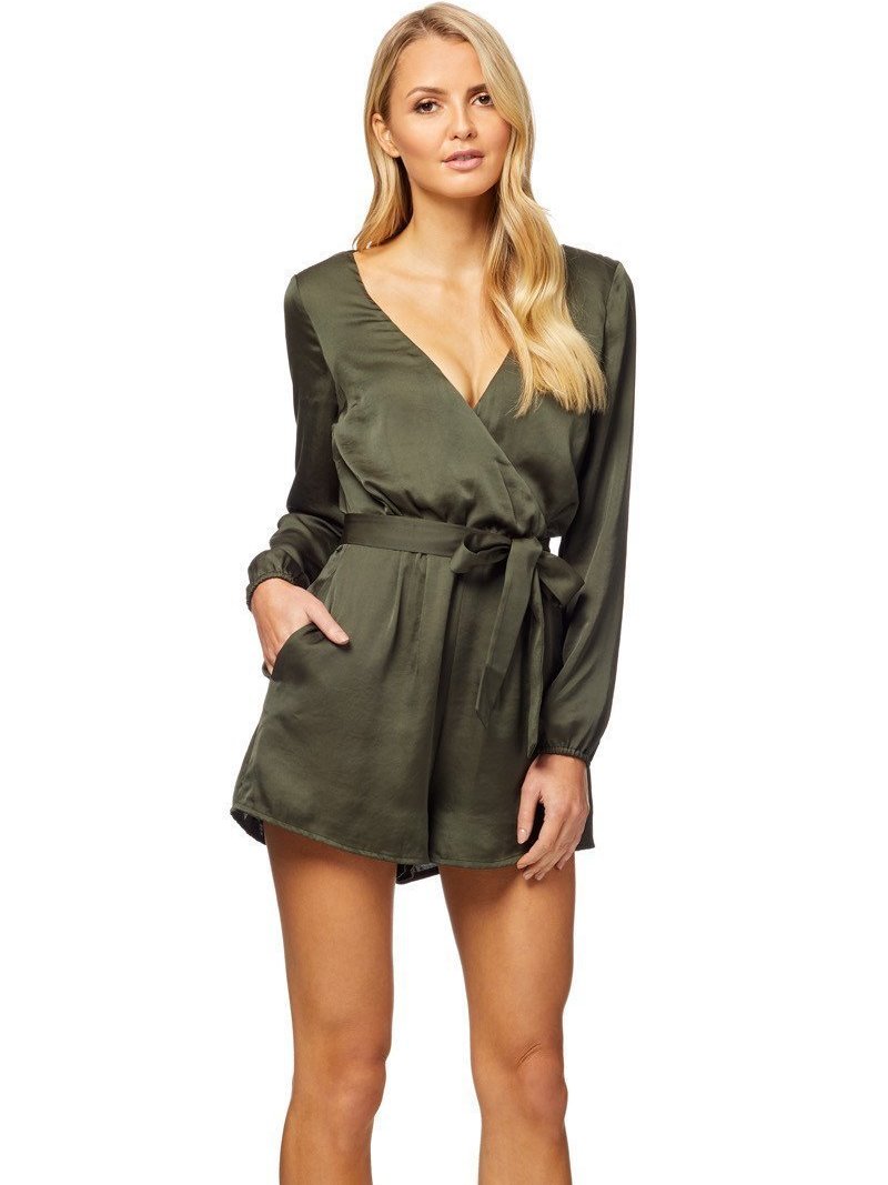Kookai Pearl Playsuit (Khaki) The Volte
