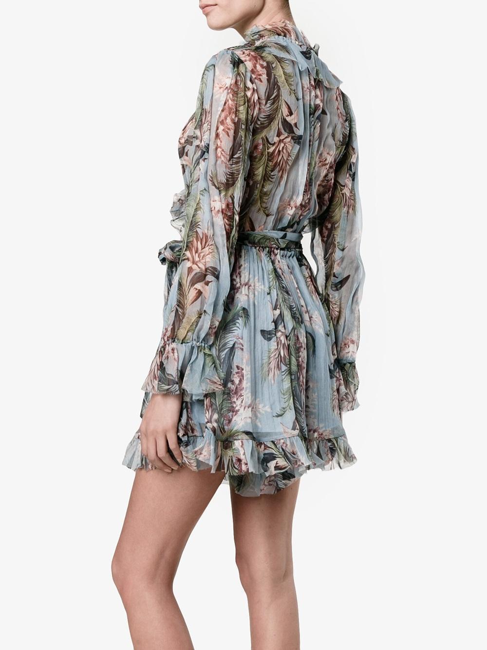 zimmermann blue floral playsuit