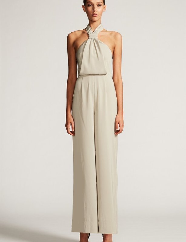Cream Core High Neck Ruched Dress by Shona Joy for Hire