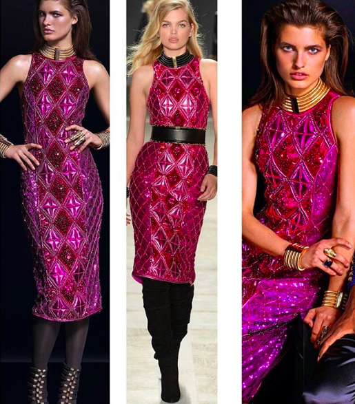 hot pink balmain dress